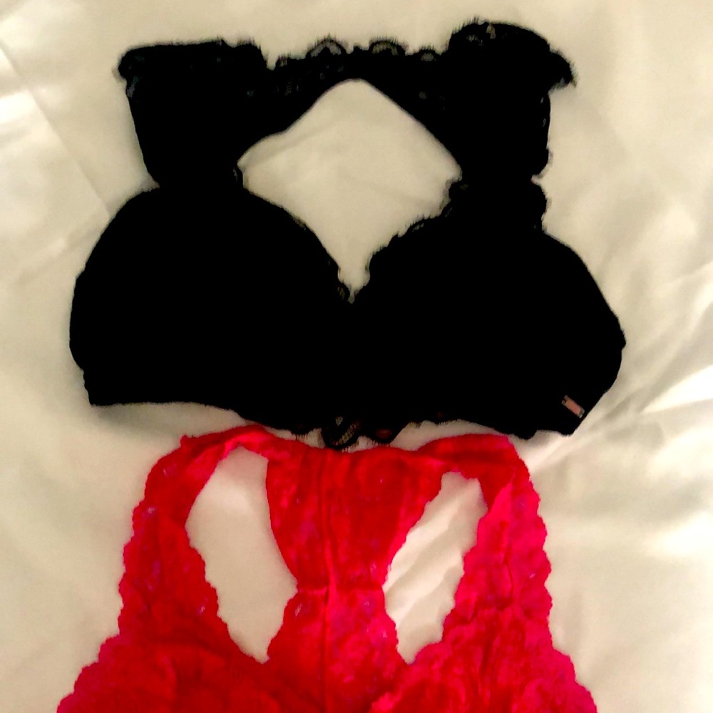 Victoria Secret Push Up Bralette with a bonus hot pink Zenana Outfitters